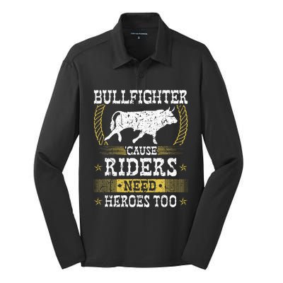 Bullfighter Riders Need Heroes Rodeo Clown Bullfighting Silk Touch Performance Long Sleeve Polo