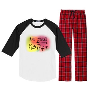 Be Real Not Perfect Raglan Sleeve Pajama Set