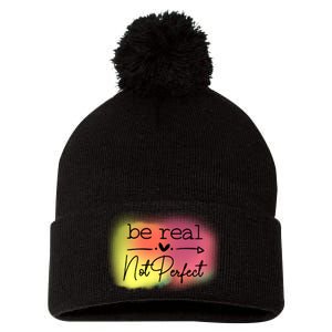 Be Real Not Perfect Pom Pom 12in Knit Beanie