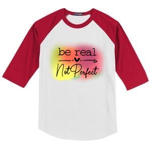 Be Real Not Perfect Kids Colorblock Raglan Jersey