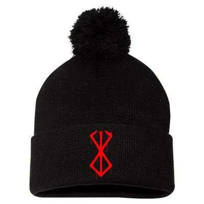 Berserker Rune Norse Viking Symbol Pom Pom 12in Knit Beanie