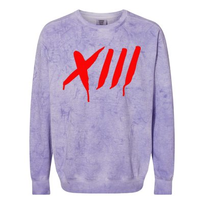 Bleeding Roman Numeral Thirn Scary Slasher Colorblast Crewneck Sweatshirt