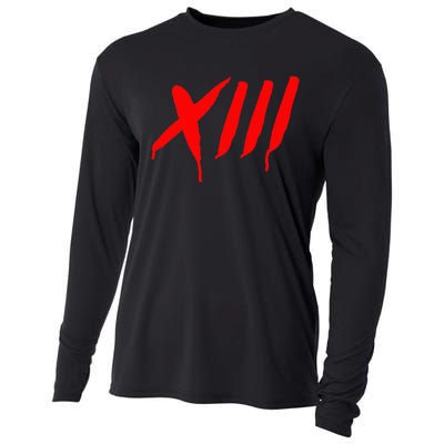 Bleeding Roman Numeral Thirn Scary Slasher Cooling Performance Long Sleeve Crew