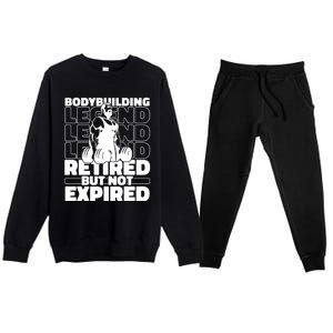 Bodybuilding Retired Natural Gymlife Gift Gym Bodybuilder Gift Premium Crewneck Sweatsuit Set