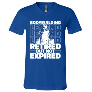 Bodybuilding Retired Natural Gymlife Gift Gym Bodybuilder Gift V-Neck T-Shirt