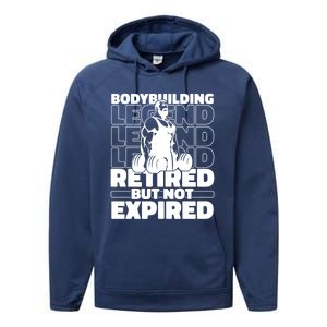 Bodybuilding Retired Natural Gymlife Gift Gym Bodybuilder Gift Performance Fleece Hoodie