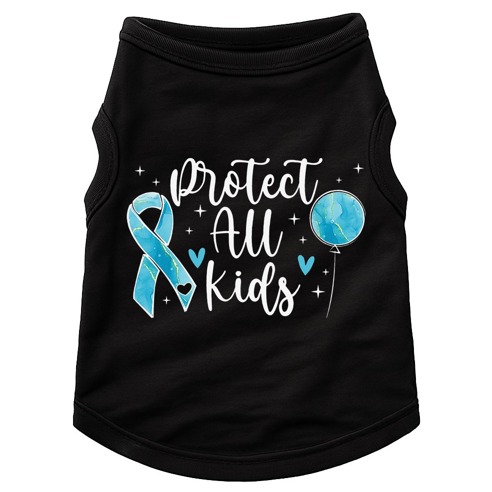 Blue Ribbon No For Child Abuse Excuse Prevention Month April Doggie Tank