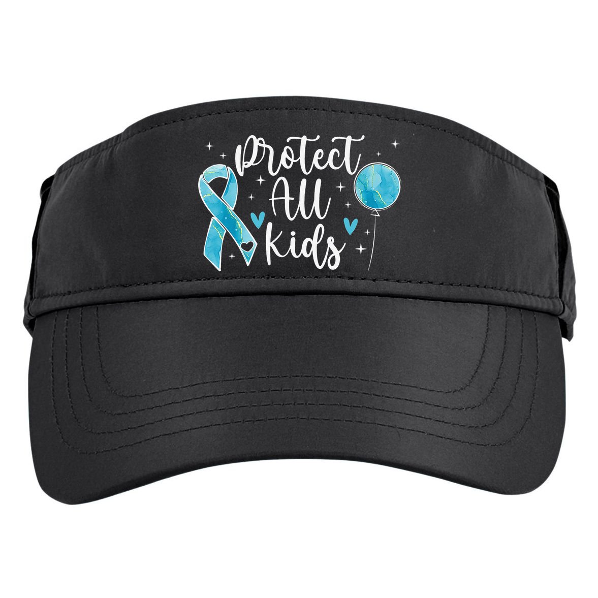 Blue Ribbon No For Child Abuse Excuse Prevention Month April Adult Drive Performance Visor