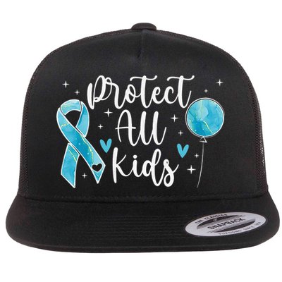 Blue Ribbon No For Child Abuse Excuse Prevention Month April Flatbill Hat