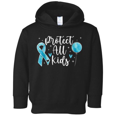 Blue Ribbon No For Child Abuse Excuse Prevention Month April Toddler Hoodie