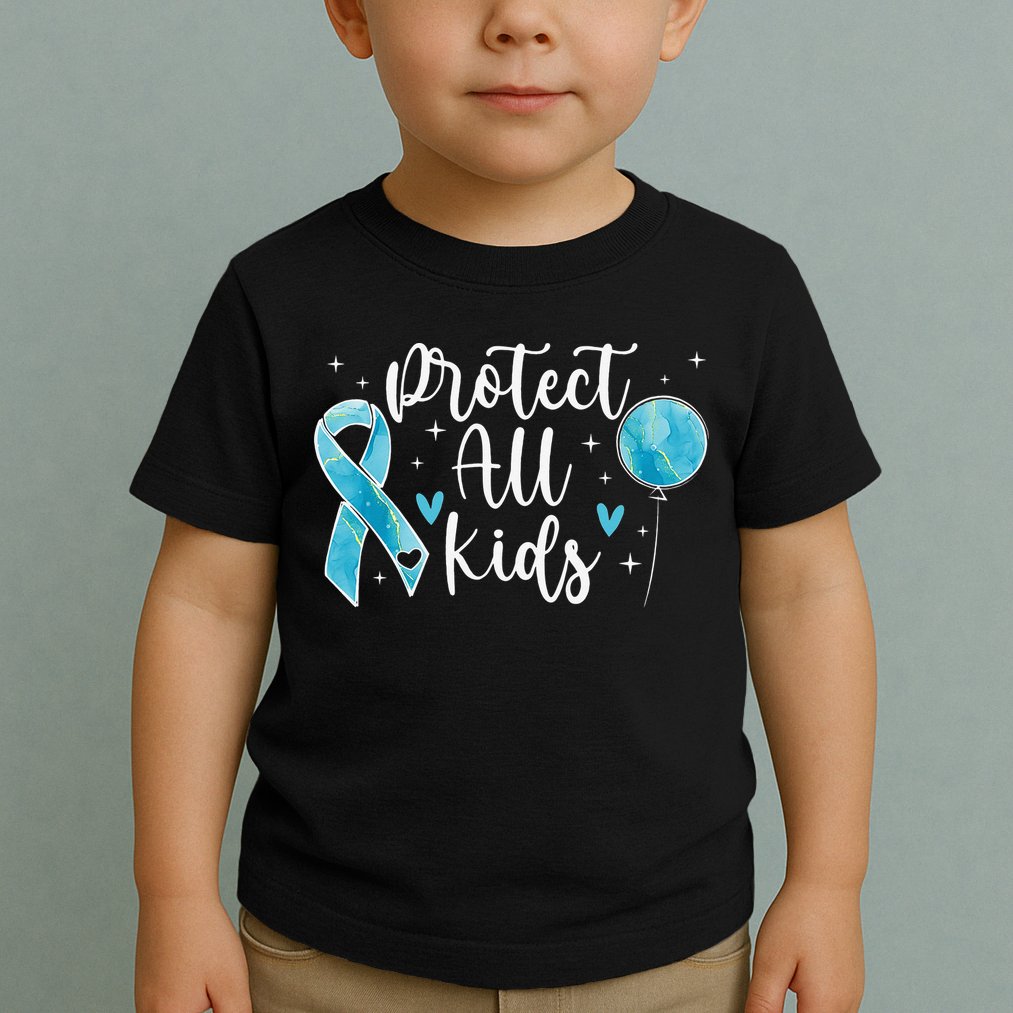 Blue Ribbon No For Child Abuse Excuse Prevention Month April Toddler T-Shirt