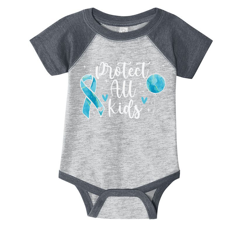 Blue Ribbon No For Child Abuse Excuse Prevention Month April Infant Baby Jersey Bodysuit