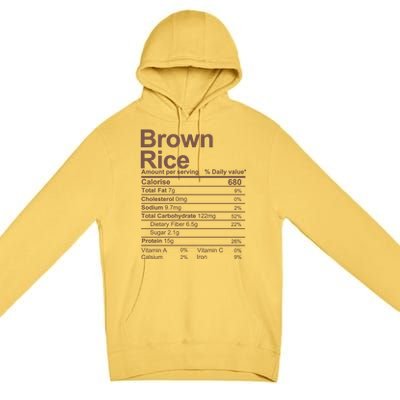 Brown Rice Nutrition Facts Label Premium Pullover Hoodie