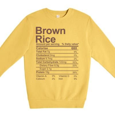 Brown Rice Nutrition Facts Label Premium Crewneck Sweatshirt