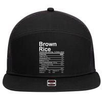 Brown Rice Nutrition Facts Label 7 Panel Mesh Trucker Snapback Hat