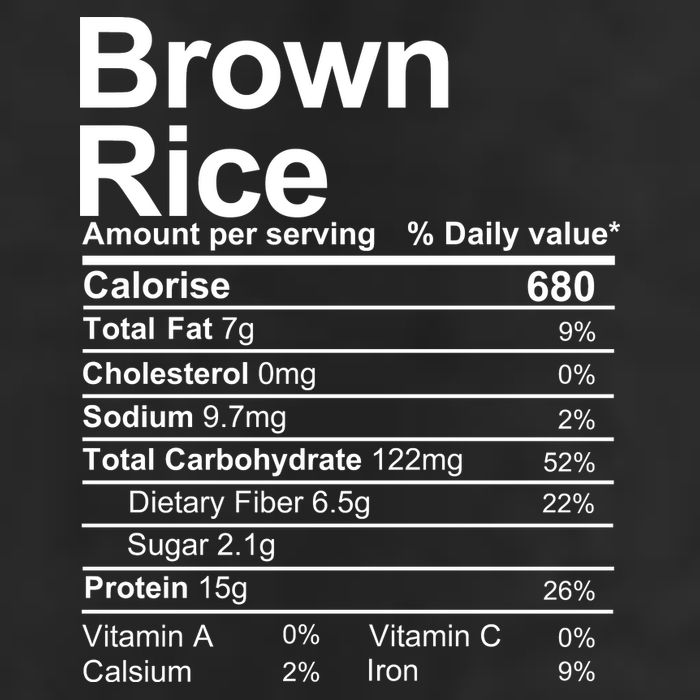 Brown Rice Nutrition Facts Label 7 Panel Mesh Trucker Snapback Hat