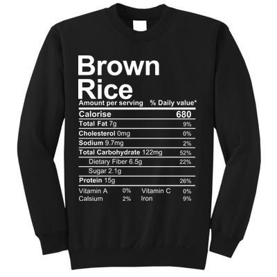 Brown Rice Nutrition Facts Label Sweatshirt