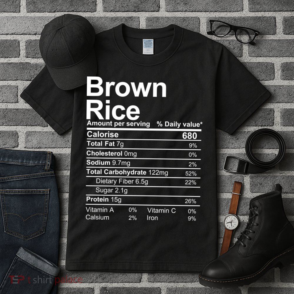 Brown Rice Nutrition Facts Label Tall T-Shirt
