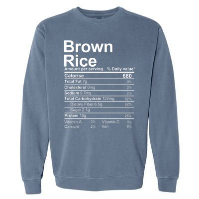 Brown Rice Nutrition Facts Label Garment-Dyed Sweatshirt