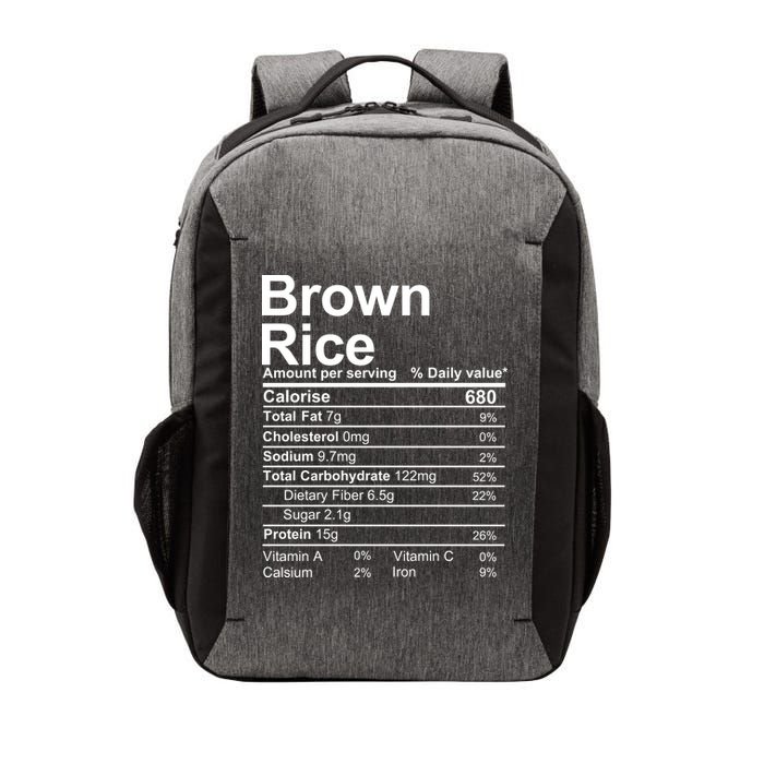 Brown Rice Nutrition Facts Label Vector Backpack