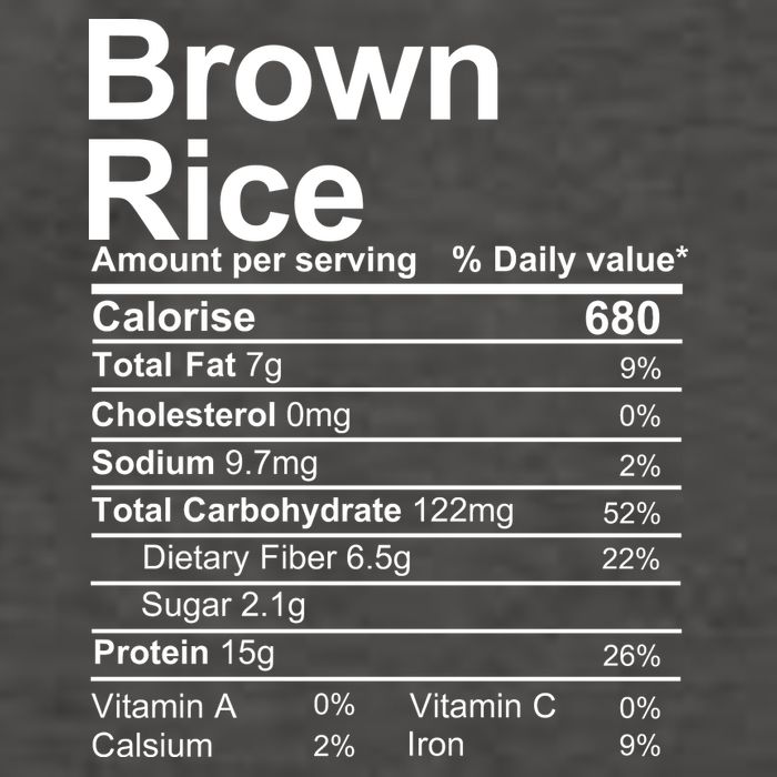 Brown Rice Nutrition Facts Label Vector Backpack