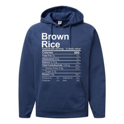 Brown Rice Nutrition Facts Label Performance Fleece Hoodie