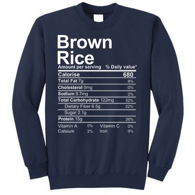 Brown Rice Nutrition Facts Label Sweatshirt