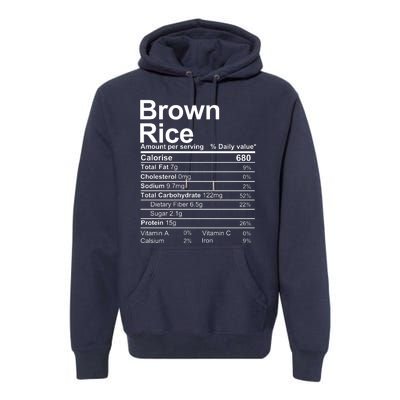 Brown Rice Nutrition Facts Label Premium Hoodie