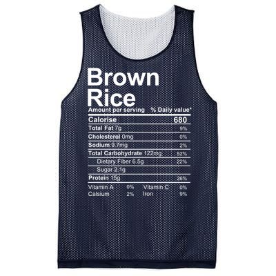 Brown Rice Nutrition Facts Label Mesh Reversible Basketball Jersey Tank