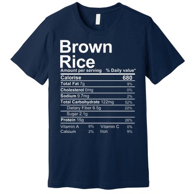 Brown Rice Nutrition Facts Label Premium T-Shirt