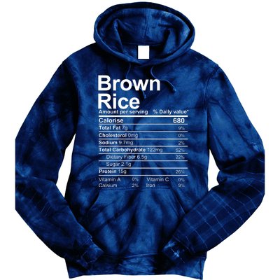 Brown Rice Nutrition Facts Label Tie Dye Hoodie