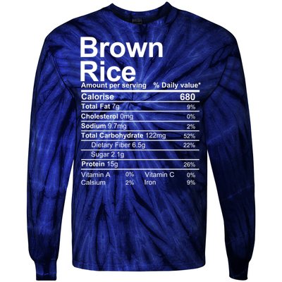 Brown Rice Nutrition Facts Label Tie-Dye Long Sleeve Shirt