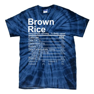 Brown Rice Nutrition Facts Label Tie-Dye T-Shirt