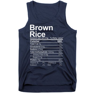 Brown Rice Nutrition Facts Label Tank Top