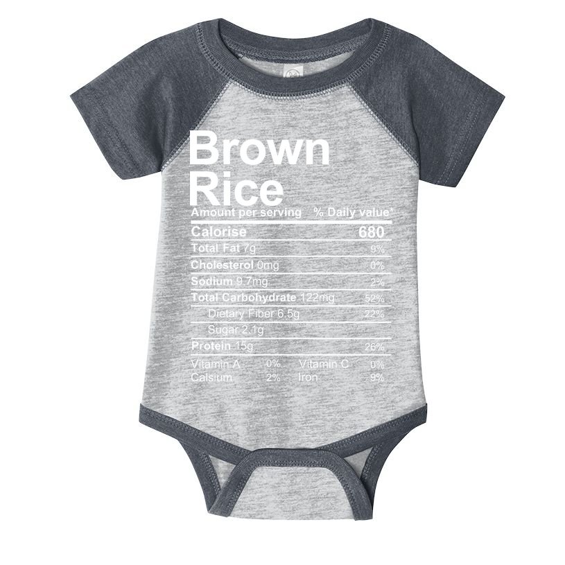 Brown Rice Nutrition Facts Label Infant Baby Jersey Bodysuit