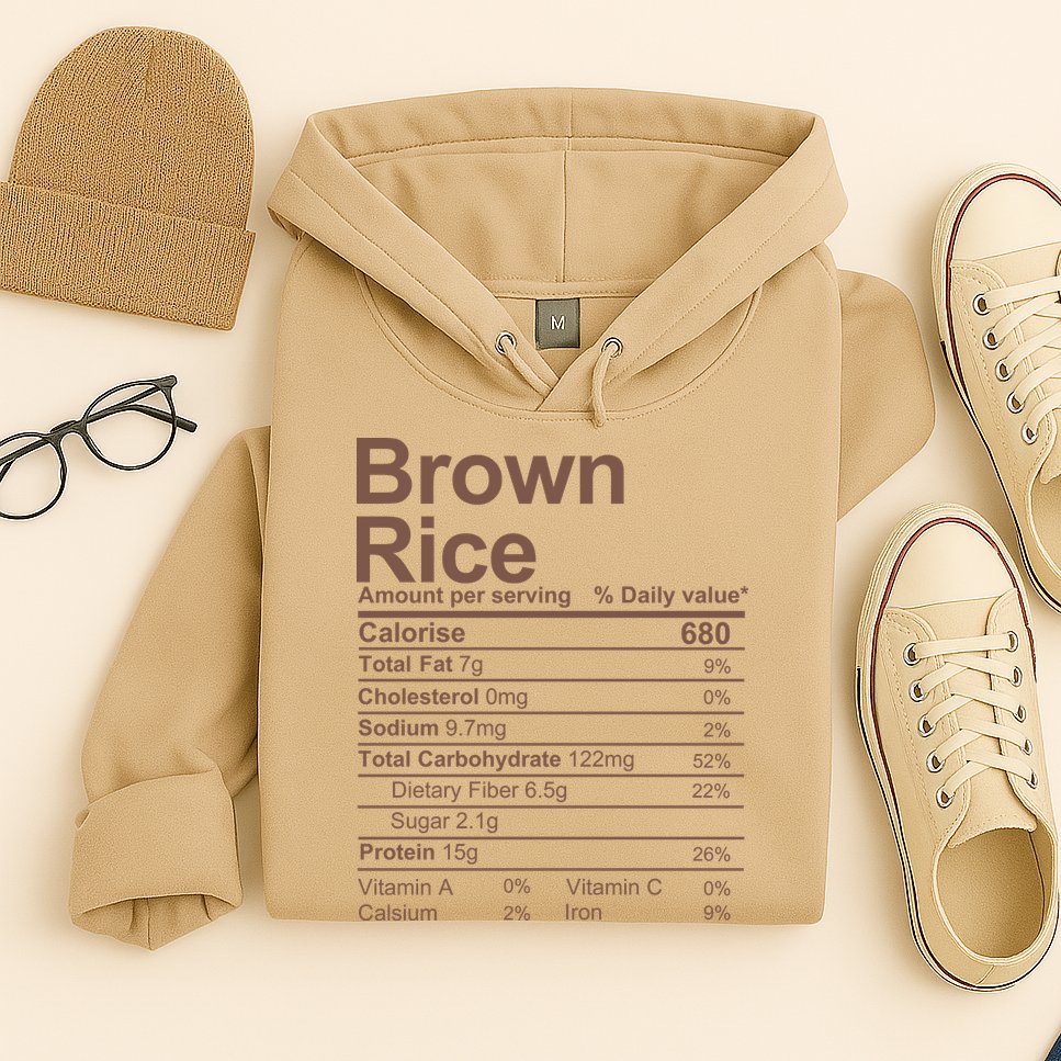 Brown Rice Nutrition Facts Label Hoodie