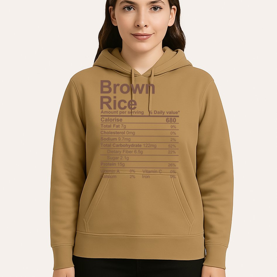 Brown Rice Nutrition Facts Label Hoodie