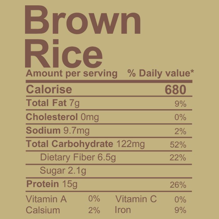 Brown Rice Nutrition Facts Label Hoodie
