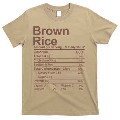 Brown Rice Nutrition Facts Label T-Shirt