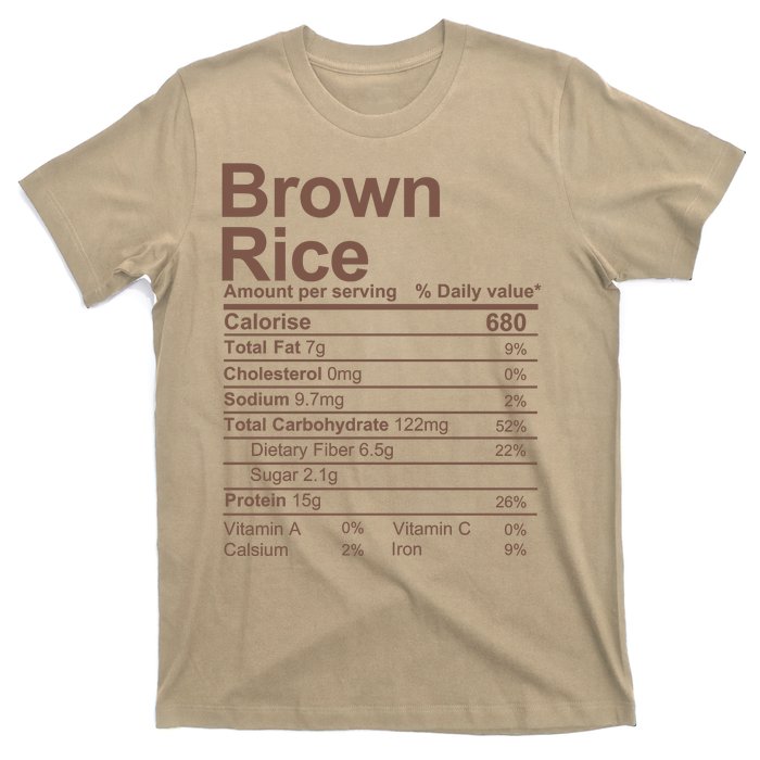 Brown Rice Nutrition Facts Label T-Shirt