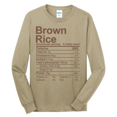 Brown Rice Nutrition Facts Label Tall Long Sleeve T-Shirt