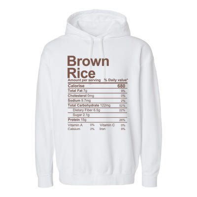 Brown Rice Nutrition Facts Label Garment-Dyed Fleece Hoodie