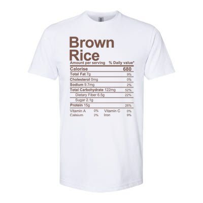 Brown Rice Nutrition Facts Label Softstyle CVC T-Shirt