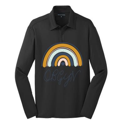 Boho Rainbow Obgyn Nurse Labor And Delivery Nurse Squad Gift Silk Touch Performance Long Sleeve Polo