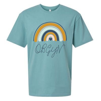 Boho Rainbow Obgyn Nurse Labor And Delivery Nurse Squad Gift Sueded Cloud Jersey T-Shirt