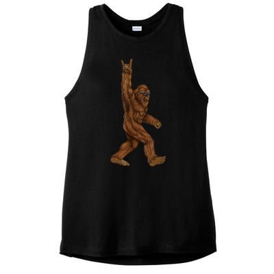 Bigfoot Rock On Ladies PosiCharge Tri-Blend Wicking Tank