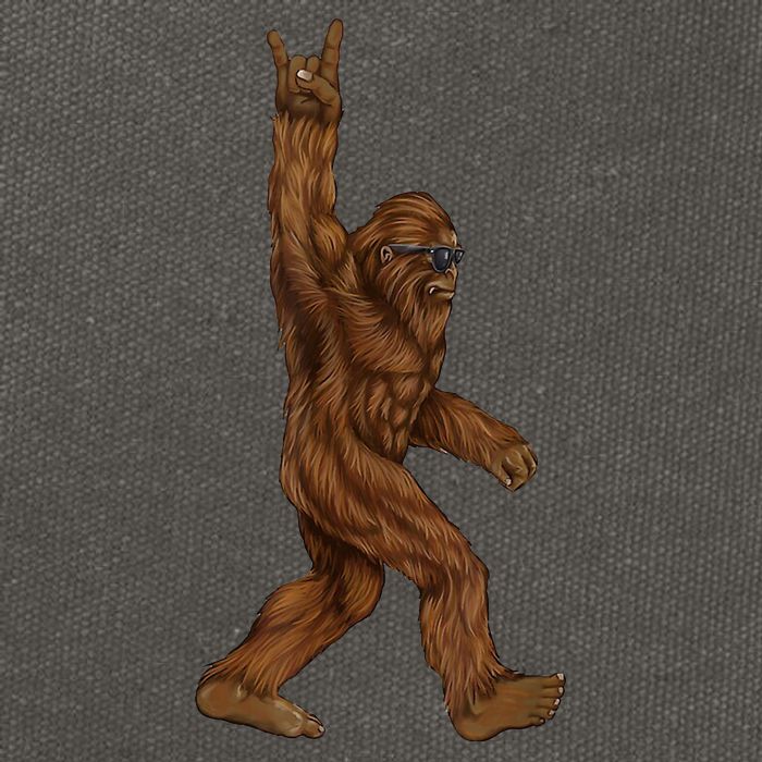 Bigfoot Rock On Cotton Canvas Backpack