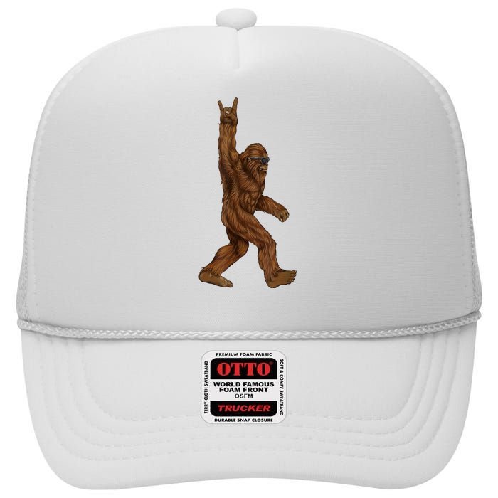 Bigfoot Rock On High Crown Mesh Back Trucker Hat