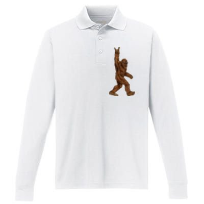 Bigfoot Rock On Performance Long Sleeve Polo