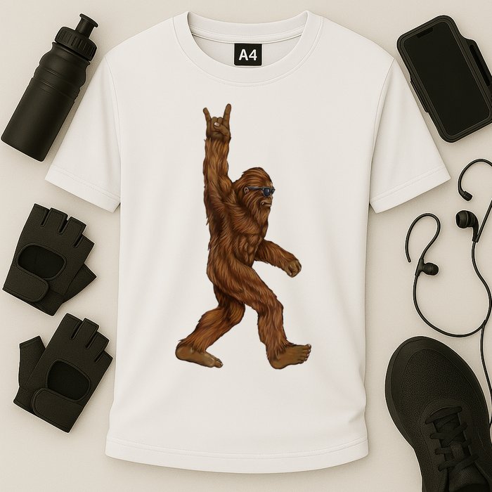 Bigfoot Rock On Cooling Performance Crew T-Shirt